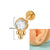 Casual Elegant Simple Style Geometric Stainless Steel Plating Inlay Zircon Lip Stud