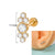 Casual Elegant Simple Style Geometric Stainless Steel Plating Inlay Zircon Lip Stud