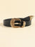 Casual Elegant Simple Style Solid Color Pu Leather Alloy Metal Button Women's Leather Belts