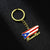 Casual Ethnic Style National Flag 201 Stainless Steel Enamel 18K Gold Plated Bag Pendant Keychain