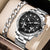 Casual Geometric Buckle Quartz Men's Watches