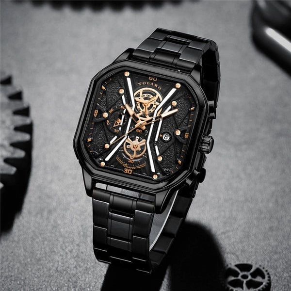 Casual Geometric Buckle Quartz Men's Watches