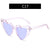 Casual Heart Shape Ac Butterfly Frame Full Frame Women's Sunglasses