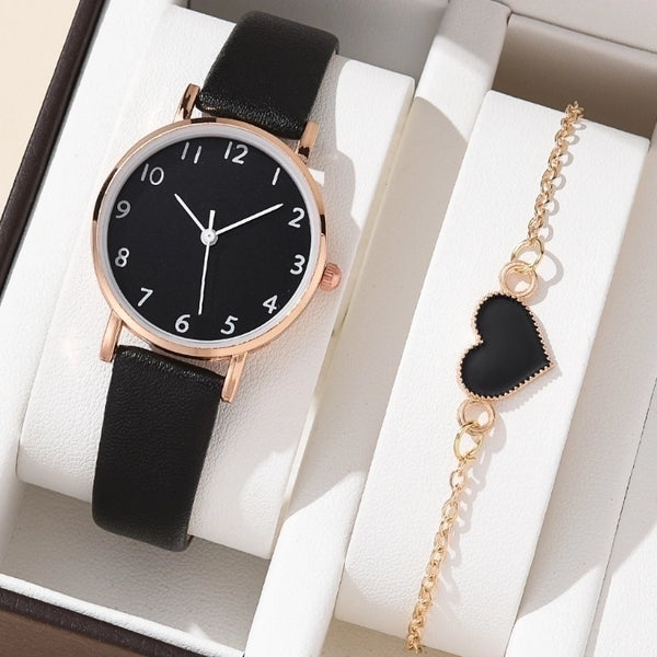 Casual Heart Shape Buckle Quartz Women's Watches