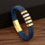 Casual Hip-hop Stripe Plaid Twist Stainless Steel Pu Leather Plating Magnetic Braid Gold Plated Bracelets Bangle