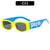 Casual Letter Color Block Ac Square Full Frame Kids Sunglasses