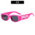 Casual Letter Color Block Ac Square Full Frame Kids Sunglasses