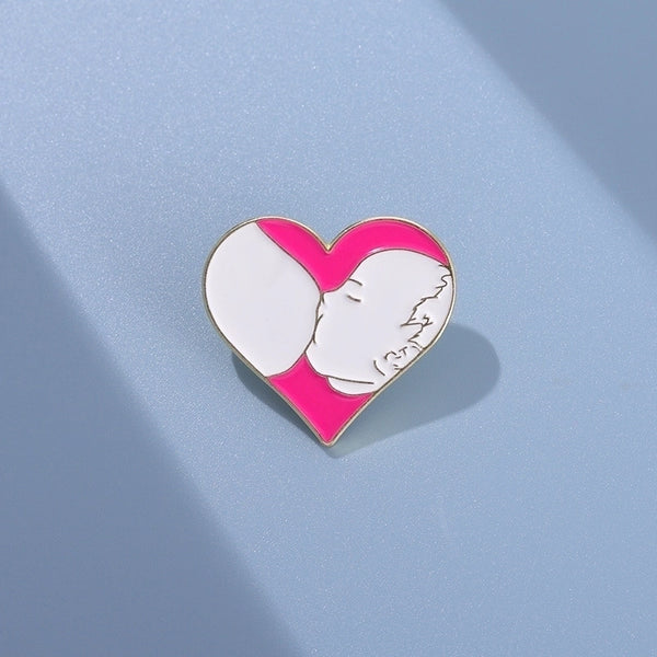 Casual Pin Heart Shape Alloy Plating Unisex Brooches