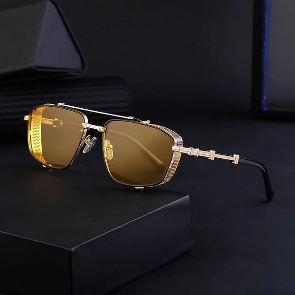 Casual Punk Commute Solid Color Pc Square Full Frame Men's Sunglasses