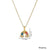 Casual Rainbow Stainless Steel Plating Inlay Zircon 18k Gold Plated Pendant Necklace