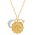 Casual Retro Constellation Stainless Steel Plating Hollow Out Inlay Opal Zircon 18k Gold Plated Pendant Necklace