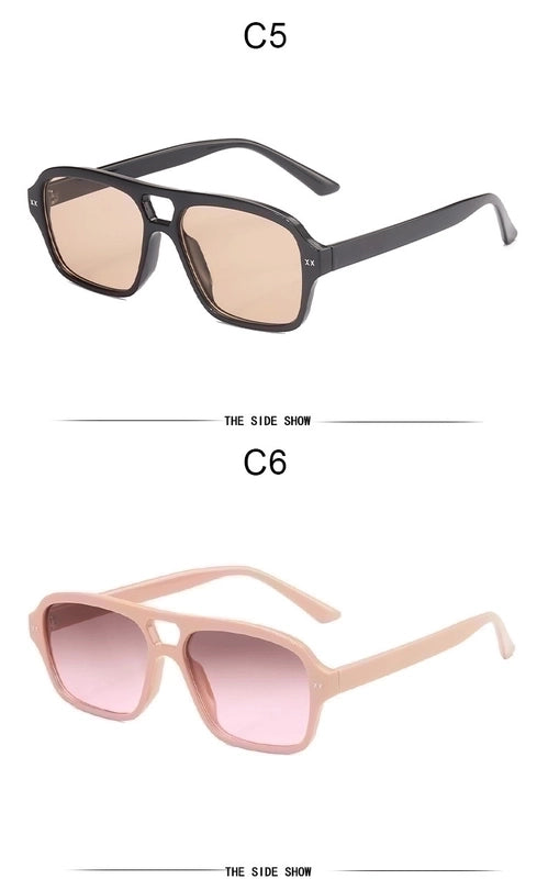 Casual Retro Gradient Color Ac Square Full Frame Women's Sunglasses