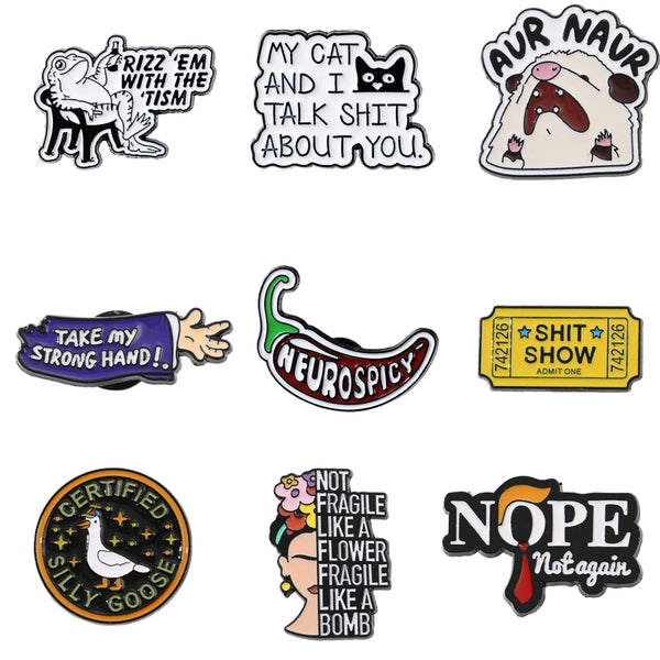 Casual Retro Pin Animal Cartoon Letter Metal Unisex Brooches