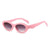 Casual Retro Simple Style Solid Color Ac Oval Frame Full Frame Women's Sunglasses