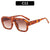 Casual Retro Sports Spot Leopard Pc Square Full Frame Women's Sunglasses