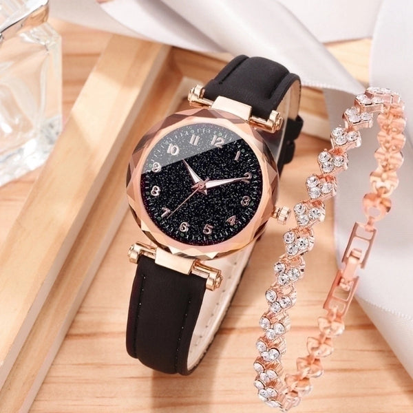 Casual Round Buckle Quartz Women's Watches