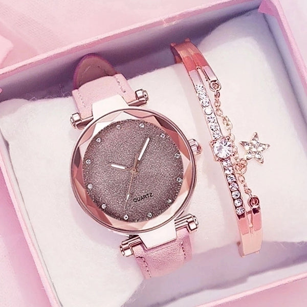 Casual Round Buckle Quartz Women's Watches