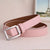 Casual Round Pu Leather Alloy Metal Button Belt