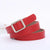 Casual Round Pu Leather Alloy Metal Button Belt