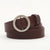 Casual Round Pu Leather Alloy Metal Button Belt