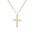 Casual Simple Style Cross Tree Stainless Steel Copper Plating Hollow Out Inlay Zircon Gold Plated Pendant Necklace