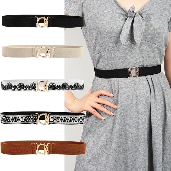 Casual Minimalist Geometric Alloy Elastic Band Women's Woven Belts