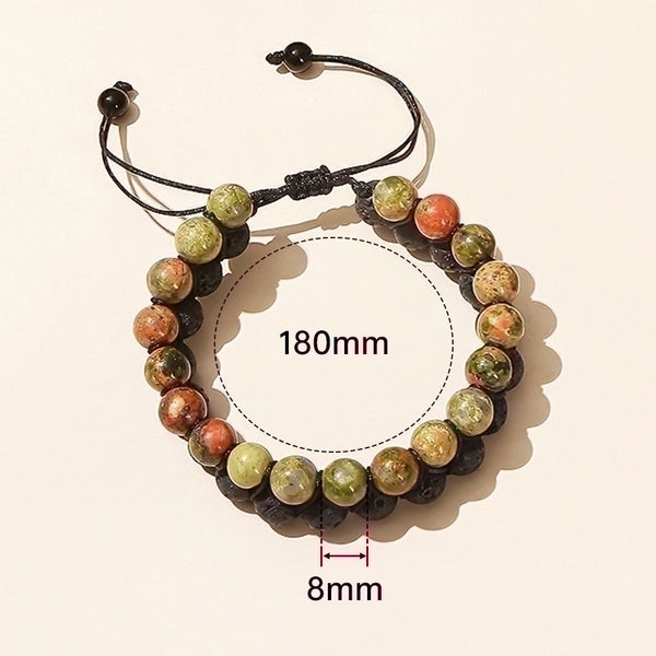 Casual Minimalist Geometric Volcanic Rock Tiger Eye Braid Bracelets