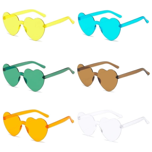 Casual Simple Style Heart Shape Acrylic Polygon Frameless Women's Sunglasses