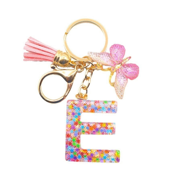 Casual Simple Style Letter Flower Butterfly Plastic Resin Sequins Epoxy Bag Pendant Keychain