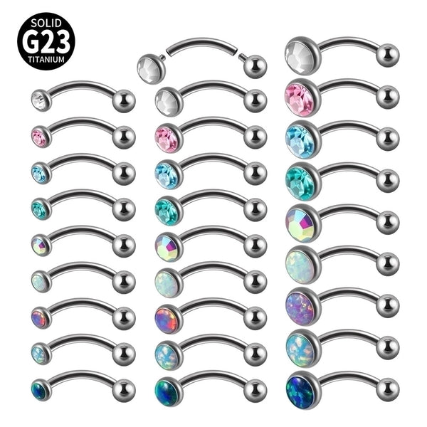 Casual Minimalist Shiny Ball G23 Titanium Zircon Eyebrow Nails Ear Studs In Bulk