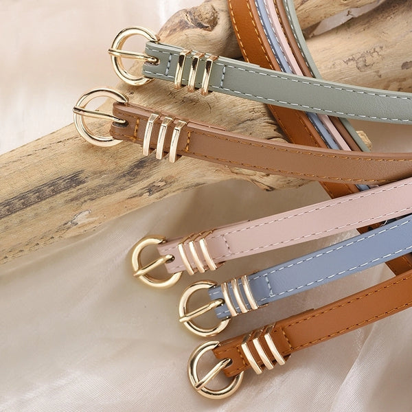 Casual Minimalist Solid Color Pu Leather Alloy Women's Leather Belts