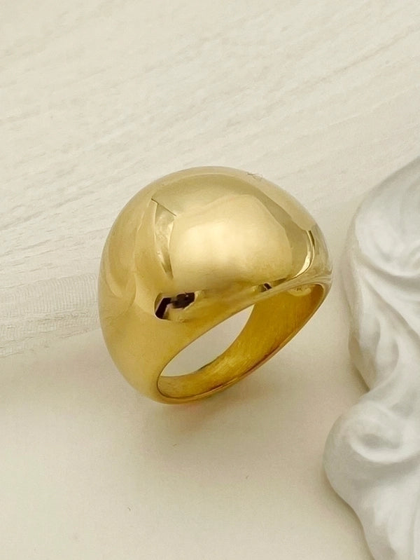 Casual Simple Style Solid Color Stainless Steel Gold Plated Rings In Bulk