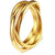 Casual Minimalist Solid Color Titanium Steel 18K Gold Plated Polishing Plating Rings