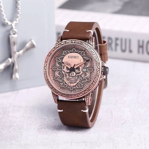 Casual Skull Buckle Quartz Men's Watches