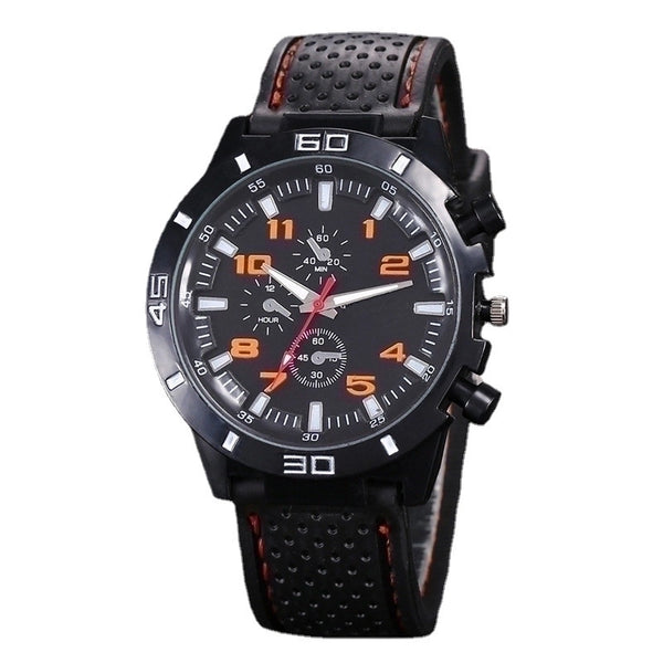 Casual Solid Color Buckle Quartz Men's Watches