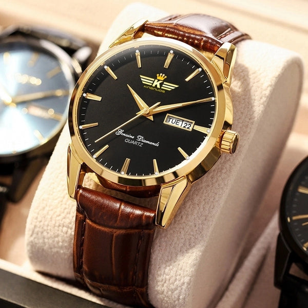 Casual Solid Color Buckle Quartz Men's Watches