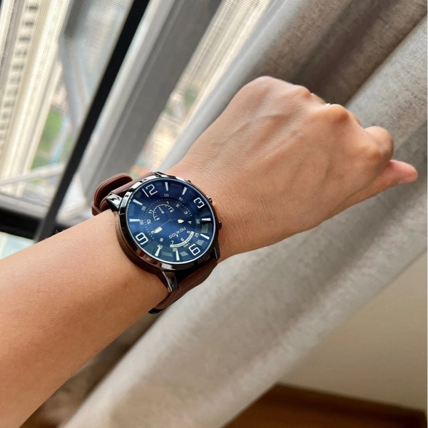 Casual Solid Color Concealed Buckle Quartz Men's Watches