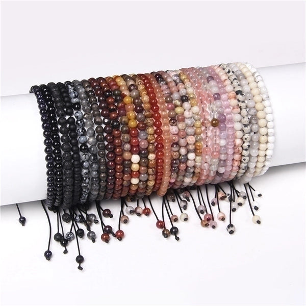 Casual Solid Color Natural Stone Knitting Bracelets