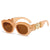 Casual Solid Color Oval Frame Inlay Full Frame Women's Sunglasses