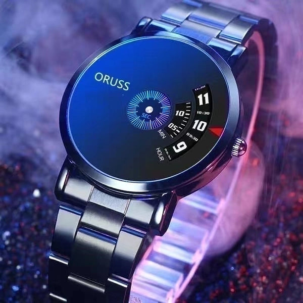 Casual Solid Color Single Folding Buckle Quartz Men's Watches