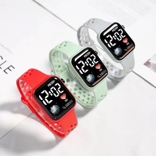 Casual Square Double Side Snaps Electronic Women's Watches