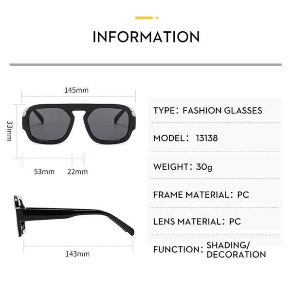 Casual Square Pc Square Full Frame Women's Sunglasses