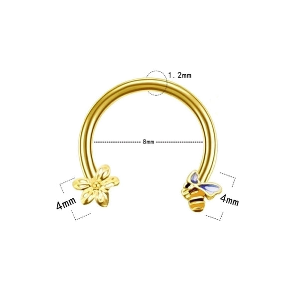 Casual Star Flower Bee Stainless Steel Copper Epoxy Plating Inlay Rhinestones Zircon Rose Gold Plated White Gold Plated Gold Plated Nose Ring