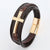 Casual Streetwear Cross Stainless Steel Pu Leather Bangle