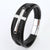 Casual Streetwear Cross Stainless Steel Pu Leather Bangle