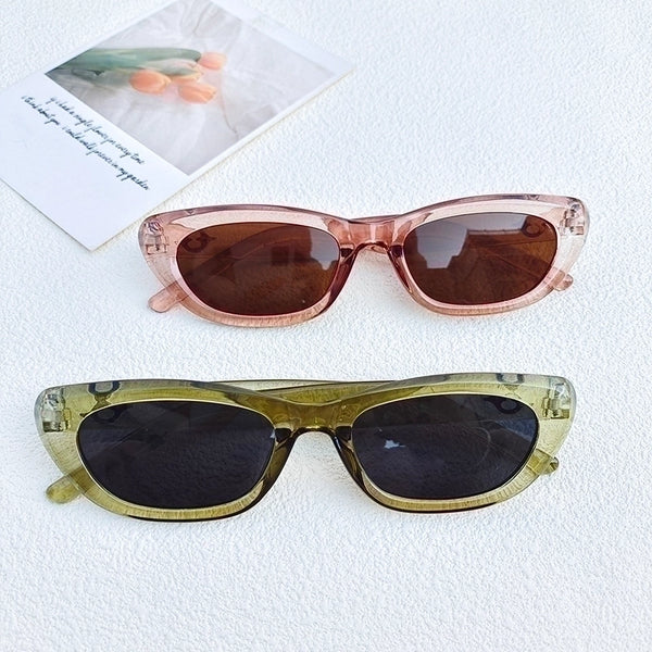 Casual Vacation Solid Color Pc Resin Cat Eye Full Frame Women's Sunglasses