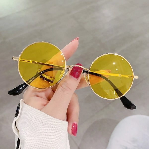 Casual Vacation Solid Color Tac Round Frame Full Frame Women's Sunglasses