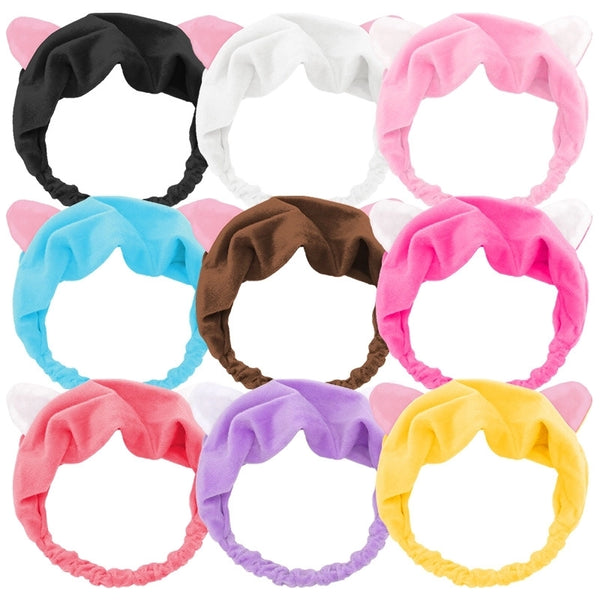 Cat Ears Hair Band Hair Band Korean Plush Internet Celebrity Rabbit Ear Hair Accessories Bow  Face Wash Hair Band