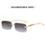 Cheetah Decoration Sunglasses  New Frameless Square Retro Leopard Metal Sunglasses