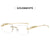 Cheetah Decoration Sunglasses  New Frameless Square Retro Leopard Metal Sunglasses